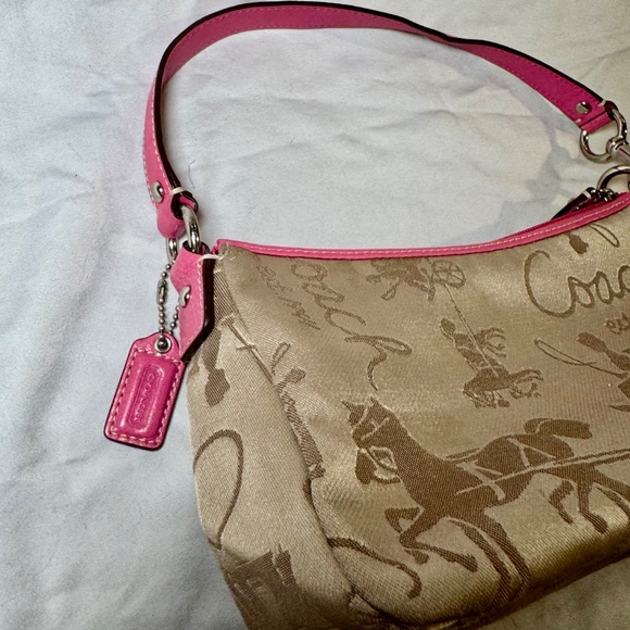 Coach Pink and Tan Signature Mini bag - Picture 4 of 6